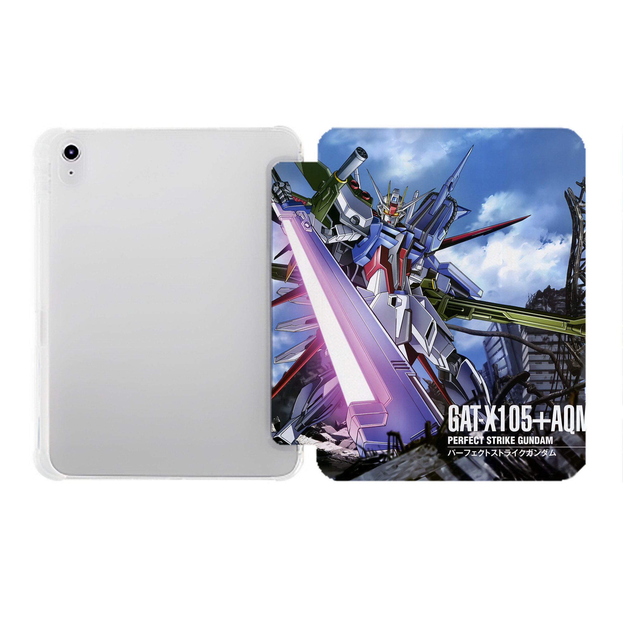 （画像用） 機動戦士ガンダム Mobile Suit Gundam IPad ケース ペン収納付き 三つ折りスタンド PUレザー×シリコン 対応機種9.5/10.5/10.9インチ
